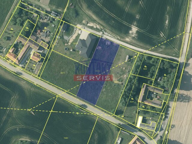 Prodej stavebního pozemku 2423 m2 v obci Hůrky u Lišova, okres České Budějovice